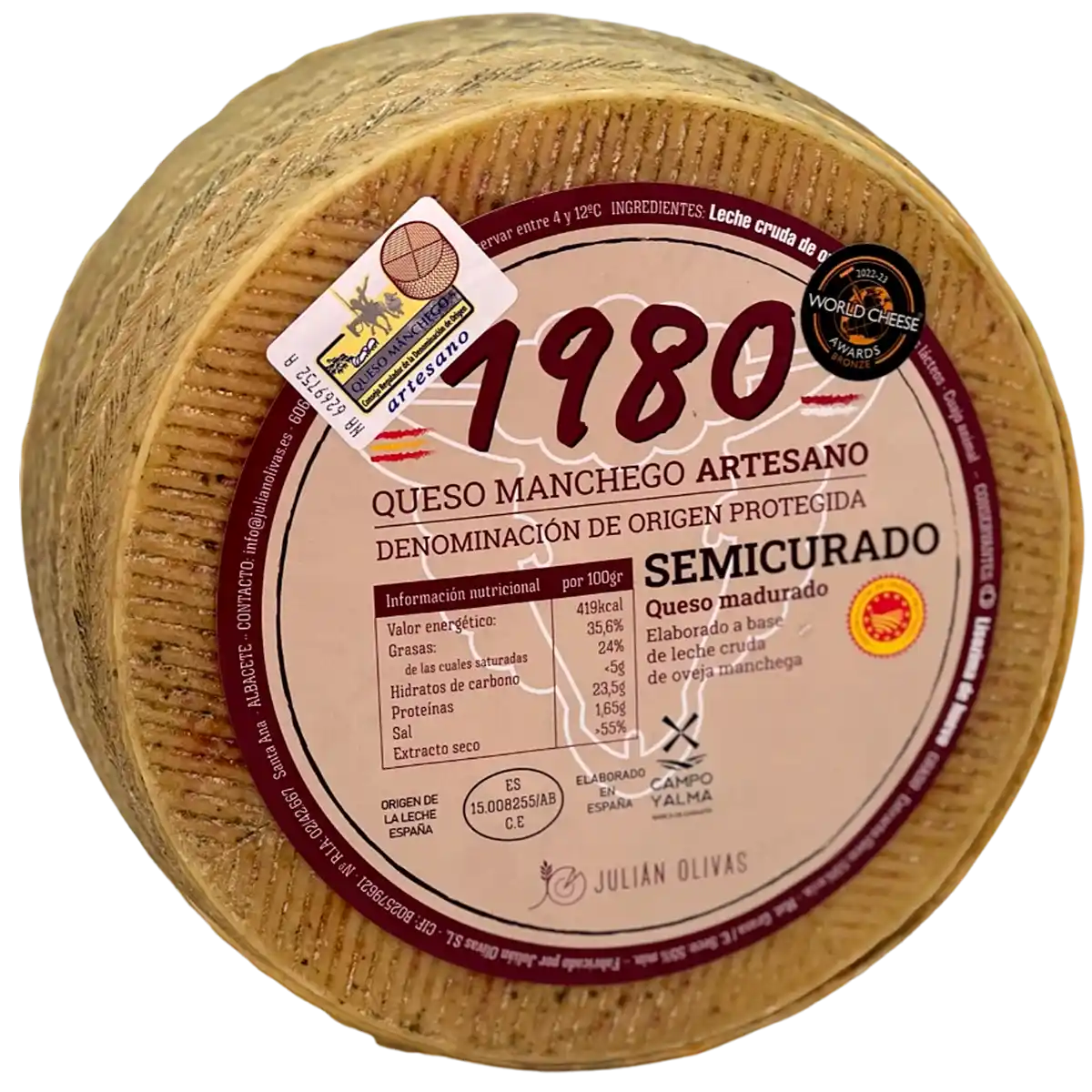 Queso Manchego 1980 Semicurado (D.O)